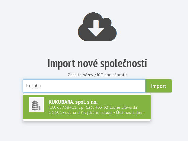 Import, krok č. 1